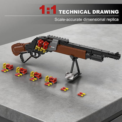 Sosuy Building Block Gun Sets M1887 1:1 DIY Shootable Shotgun Model Guns Toys for Adult Teen Boys Birthday for Men Kids Age 8+ Bricks Collection for Army Fan 1370PCS