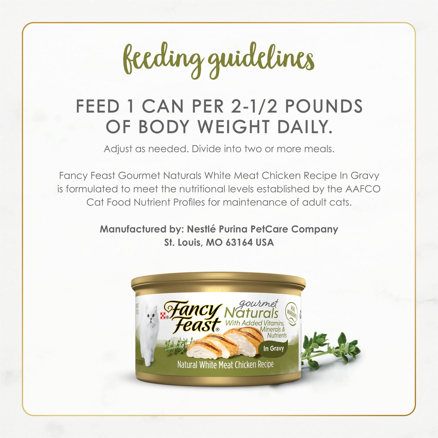 Purina Fancy Feast Wet Cat Food Gourmet Naturals White Meat Chicken Recipe in Wet Cat Food Gravy - (Pack of 12) 3 oz. Cans