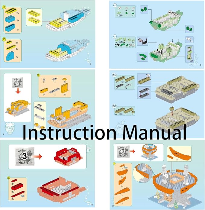 for Age 8+ Building Block Ocean Adventure Octonauts Octopod Playset Cup-Q Hammerhead Shark Vehicle Octo-Pod&amp Barnacles kwazii Peso Tweak Inkling Vegimals 921pcs Set-No Package Box