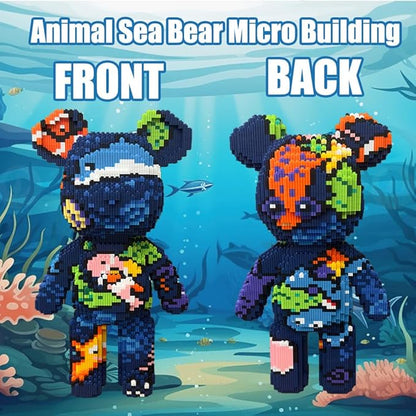 Teddy Blocks Bear Micro Building Blocks Set (6880 Pieces) Underwater World Brick with Storage Drawer Gift for Adults and Kids