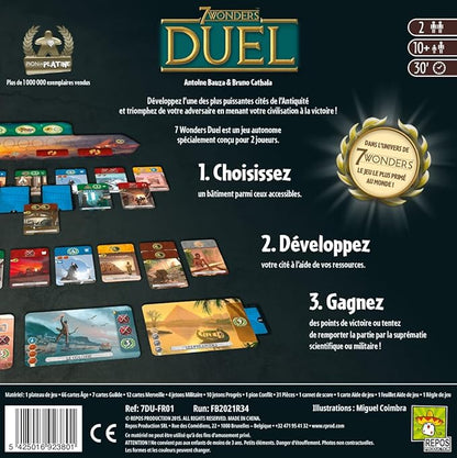 Asmodee 7 Wonders Duel Board Game BASE GAME - Intense Two-Player Battles in the Ancient World Strategy Game for Kids and Adults Ages 10+ 2 Players 30 Minute Playtime