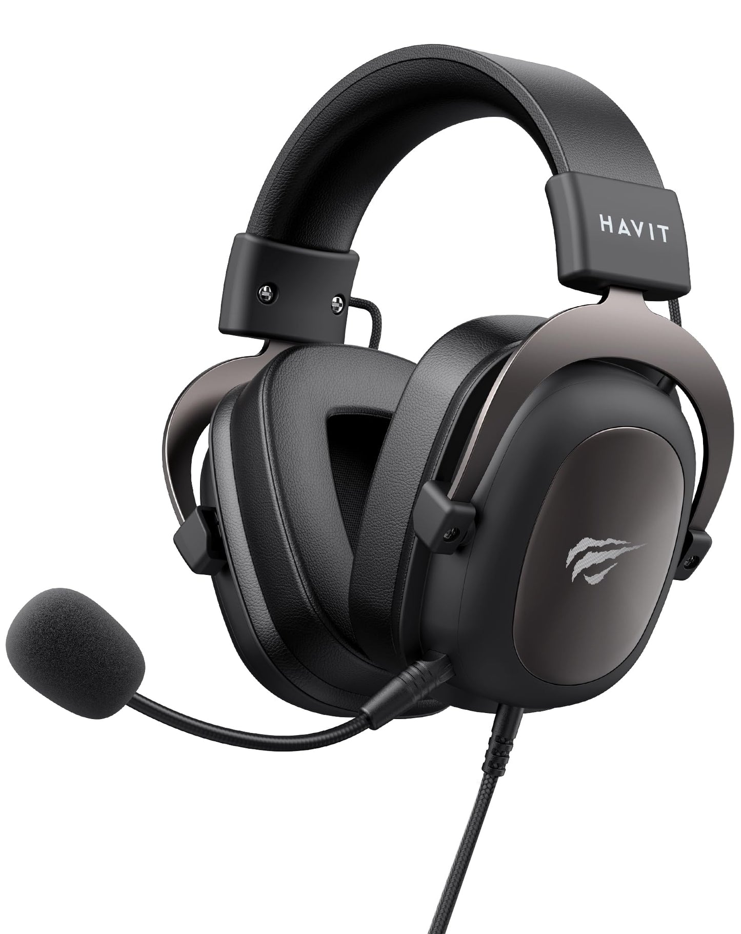 havit H2002d Gaming Headsets for PS4,PC, 53MM Drivers Surround Sound PS5 Headset with Mic Gaming Headphones with Mic Durable Aluminum Frame Valentines Gifts for Men