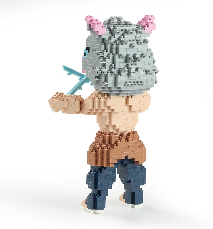 MACTANO Anime Demon Figure Micro Mini Building Set Slayer Hashibira Inosuke Building Block Toy for Adult-1123pcs