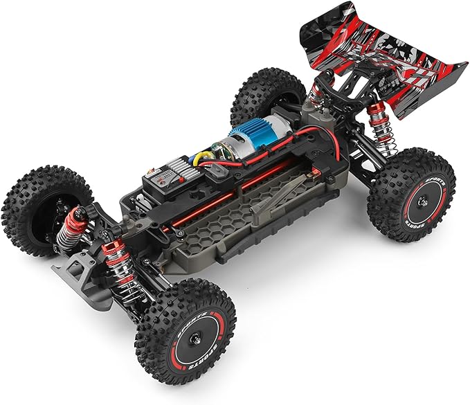 GoolRC WLtoys 124010 RC Cars for Adults 1:12 Scale Remote Control Car 4WD 55KM/H High Speed RC Racing Car 2.4GHz All Terrains Off Road RC Buggy Trucks with 2 Batteries (Black)