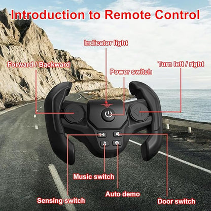 2.4G RC Cars for Kids 1:14 Remote Control Jeep Toy with LED Lights Gesture Sensing Open Doors Racing SUV Truck Off-Road All Terrain Crawler Vehicle Toy Birthday for Boys