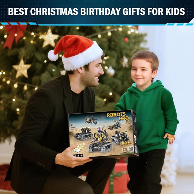 Robot Building Kit with Remote Control STEM Gifts for Kids Age 8-12 Science Robot Kit Coding Robotics Technic Toy for Boys Girls Birthday Gifts 5-in-1 Models with 323 Pieces