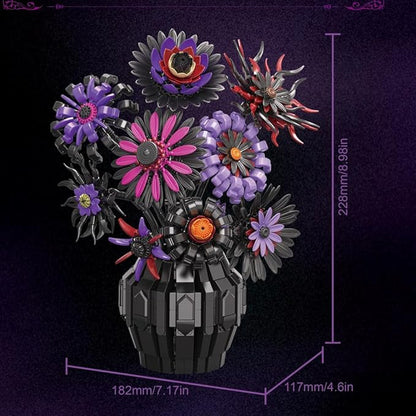 39109 Demon Sunflower Building Blocks Flower Set 1183pieces of Floral and Plant Series Block Sets Adult Creative Enthusiast Model Gifts and Unique Collectibles Can be Used for Room Decoration