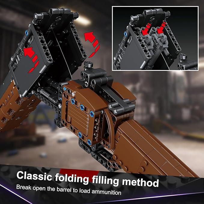 Mould King 14016 Double-barreled Shotgun Building Block 1015 PCS Military Weapon Building Set Simulation Blaster Collectible Gun Model
