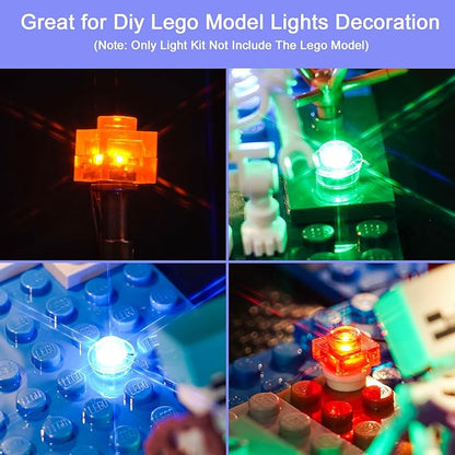 Upgraded Led Light Kit for Lego The Wolf Stronghold Building Set Compatible with Lego 21261 (Model Not Included)
