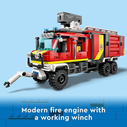 LEGO City Fire Command Truck Building Set - Fire Truck Toy with Land &amp Air Drones for Boys &amp Girls Ages 7+ - Kids Pretend Play Toy with 3 Minifigures - Gift Ideas for Birthdays - 60374