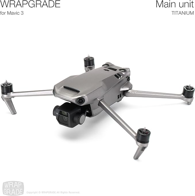 WRAPGRADE Full Skin Stickers for DJI Mavic 3 / Mavic 3 Classic (Titanium)