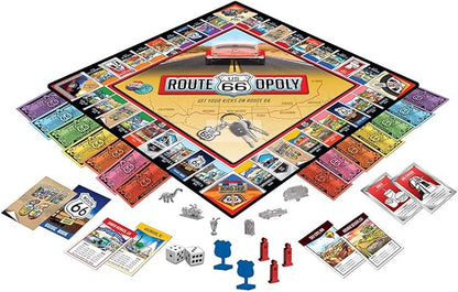 MasterPieces Opoly Board Games - Route 66 Opoly - Officially Licensed Board Games for Adults Kids &amp Family