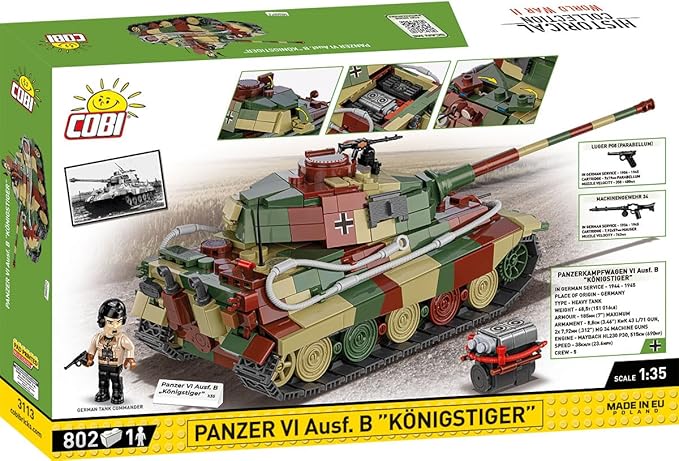 COBI Historical Collection WWII Panzer VI Ausf. B KONIGSTIGER Tank Building Set 802 Pieces