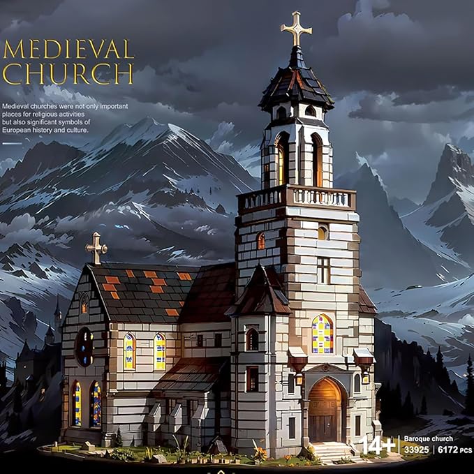 Medieval Cathedral Architecture Building Blocks Set MOC Castle Series Modular Church Model Collectible Display Creative Ornament for Adults and Teens (6172PCS)