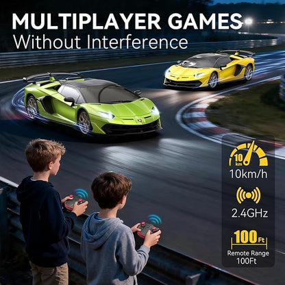 Lamborghini Remote Control Car 1:24 Scale Electric Sport Racing Hobby Toy Car Lamborghini Model Vehicle for Boys Girls Birthday Gifts Green