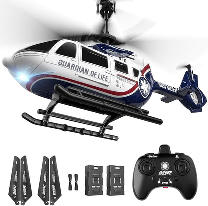 DEERC RC HelicopterRescue Remote Control Helicopter for Kids &amp AdultsToys Helicopter with Altitude Hold One Key take Off/Landing LED Light Low Battery Reminder Gift for Boys Ages 8-12