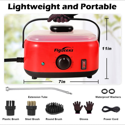Steam Cleaners,High Powered 2500W Steam Cleaner for Home and Car Handheld with 3 Brush Heads and 2L Tank for Multi Surface Cleaning