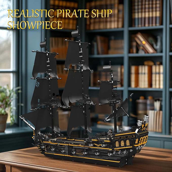 JMBricklayer Pirate Ship Model Building Sets Black Pearl Mysterious Toys Kits Collectible Blocks Cool Toy Gifts for Boys Teens Collectors (Upgraded Version 3180 Pieces) (40102)