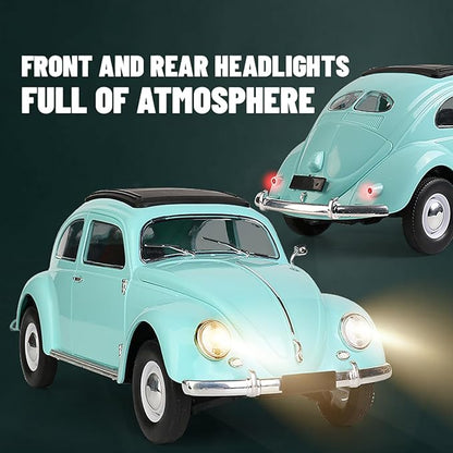 Remote Control Car 1:16 Scale Classic Model Toys Car for Kids 4CH Full Scale Toy Rear Wheel Drive LED High Beam 1950 Model Toys Birthday for Boys Girls