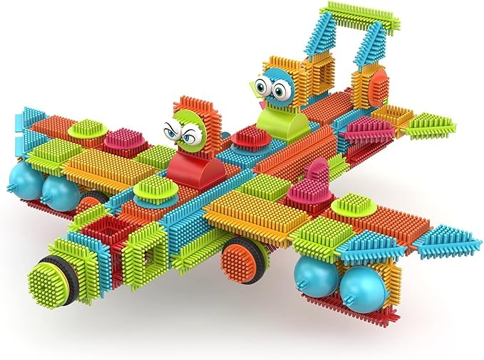 Contixo 144 pcs Bristle Shape 3D STEM Building Toys Construction Learning Stacking Educational Block Creativity Beyond Imagination Inspirational Safe &amp Durable Recreational Toy for Kids Ages