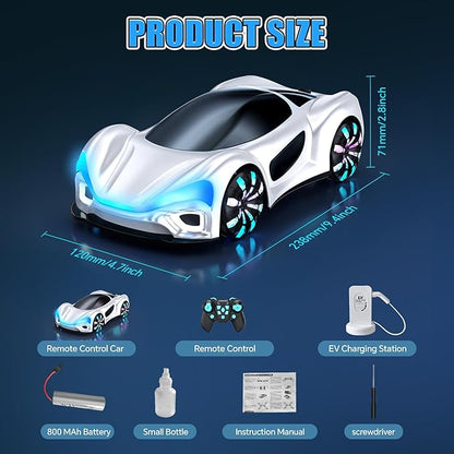 Remote Control CarRC Cars Boys Toys for 6 7 8 9 10 11 12 Year Old 2.4GHz 360° Rotate RC Cars with Cool Lights Music &amp Spray Effects Cool Birthday for Kids &amp Boys 6-12