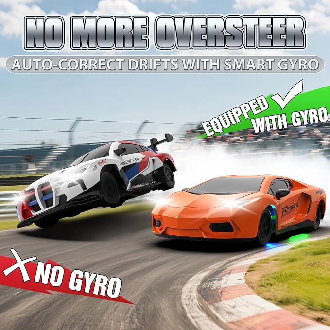 RC Drift Car 1/43 Mini RC Drift Car with Gyro 2.4GHz Full Proportional Control 20KM/H 4WD High Speed Remote Control Alloy LED Lights &amp Drift Tires Toys Gift for Adults Boys and Girls