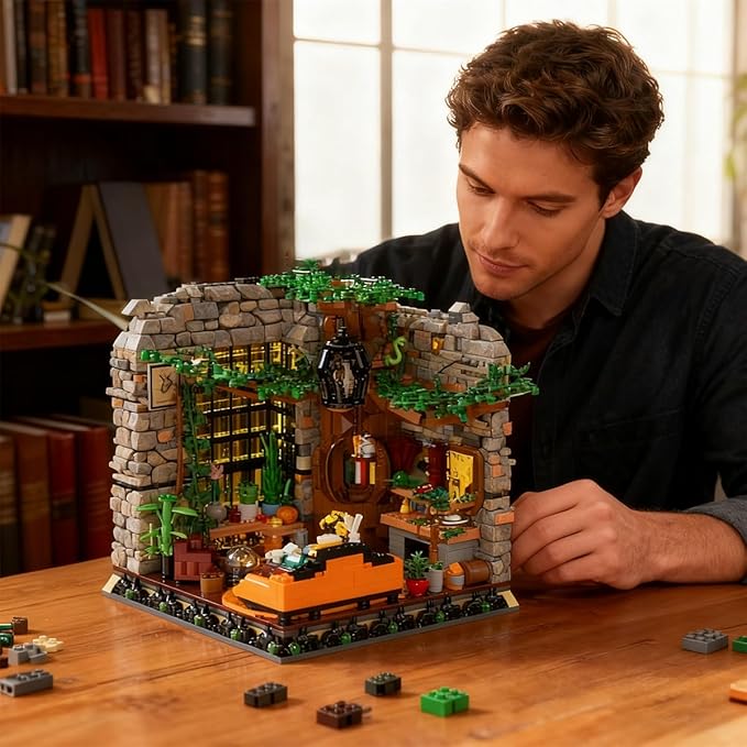 Magic World Huflepuf College Common RoomHarry Modular Architecture Building Blocks Poter with LightCollectible Harry House Model Building Brick Kit for Adults Teens Boys Girls - 2059Pieces