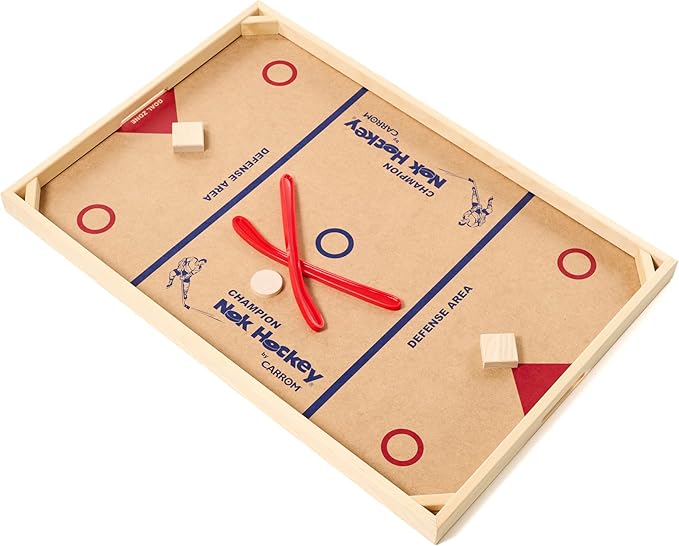 Carrom Champion Nok Hockey Game (Standard Size) — Wooden Board Games for Adults &amp Children — Indoor and Outdoor Games for Family — Sports Board Games