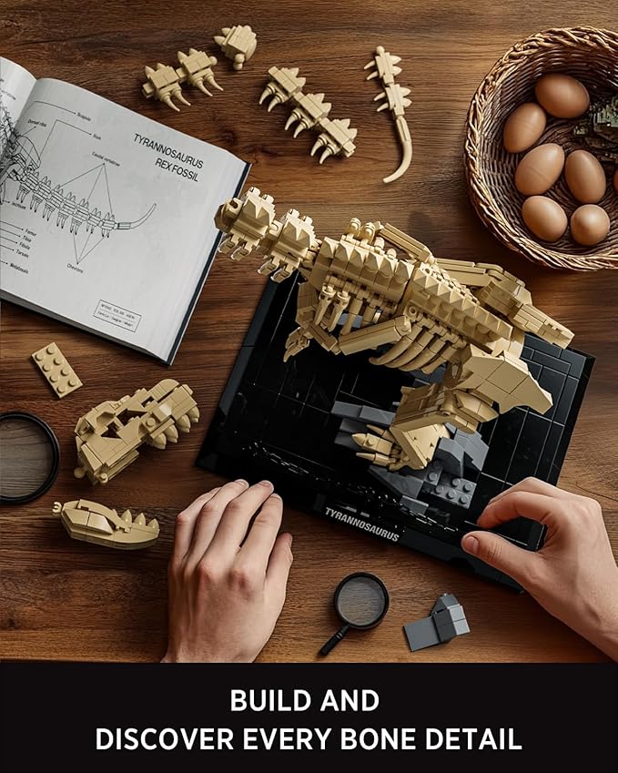 Nifeliz T. Rex Fossils Model Building Set Tyrannosaurus Rex Dinosaur Skeleton Building Set for Adults Ideal Gift for Fossils Lovers (826 PCS NF10343)
