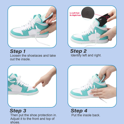 YOLOPARK 4 Pairs Creases Protector for Shoe Sneakers:AF1s,Dunks and More, Anti Creases Protector for Men's 7.5-13 Women 5-8.5