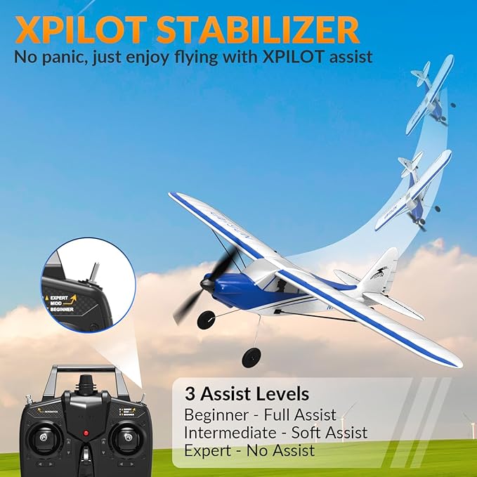 RC Plane Sport Cub 500 S2 RC Airplane RTF 4 CH Remote Control Airplane with Gyro Stabilization System&amp One Key Aerobatic Ready to Fly for BeginnersAdults