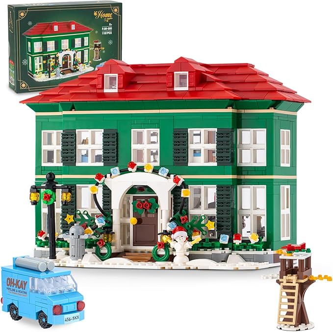 Christmas House Building Set with Light for Adults NO Compatible with Lego House 1187PCS Holiday Loness Home Boys House Building Kits Christmas for Movie Fans Friends Family