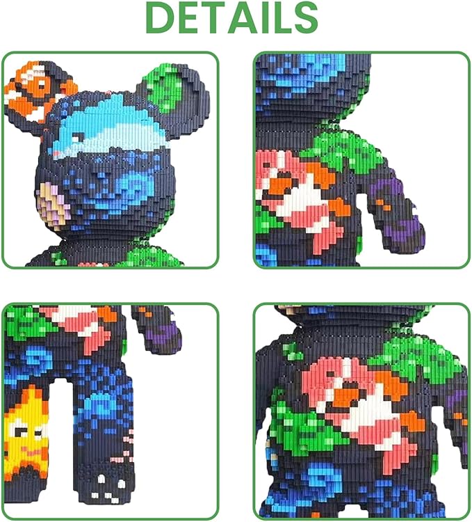 Underwater World Bear Building Blocks (7000 PCS) 3D Micro Animal DIY Bear Building Blocks for Adults &amp Teenager Creative Toys Ideal Gift for Family &amp Friends