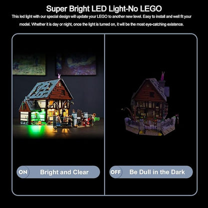 BrickBling LED Light Compatible with Lego Hocus Pocus: The Sanderson Sisters' Cottage Creative Lighting Kit Compatible with Lego 21341(Lights Only No Model)