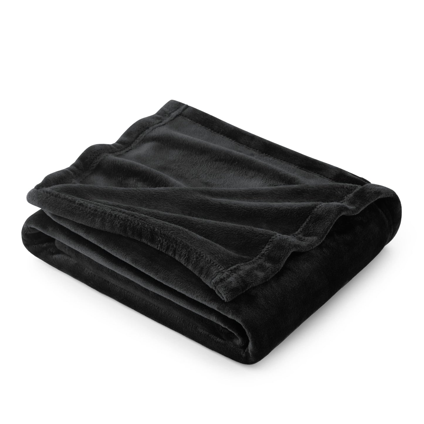 Bedsure GentleSoft Fleece Throw Blanket for Couch Black - Lightweight Plush Fuzzy Cozy Soft Halloween Blankets and Throws for Sofa, 50x60 inches