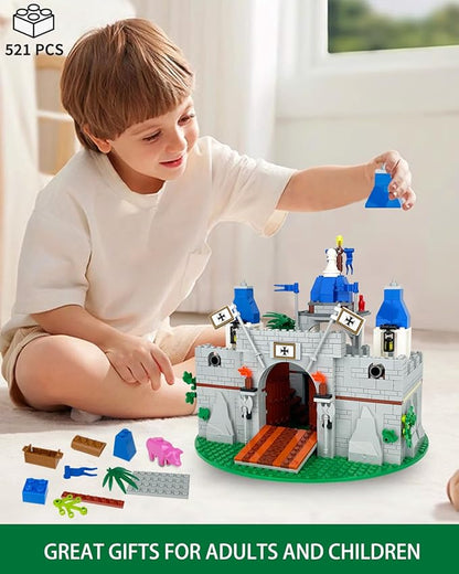 Medieval Knight Castle Building Blocks Set – Comes with 12 Knights Figures  Compatible with Lego Medieval Town Square House Toys  for Adults &amp Children Ages 6+