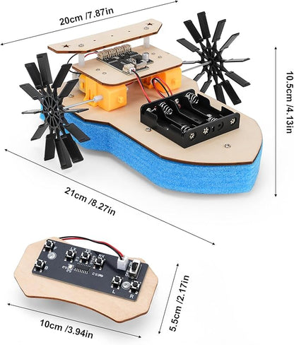 RC Boat Building Kit for Kids Ages 8-12 Paddle Boat STEM Science Kit for Boys &amp Girls