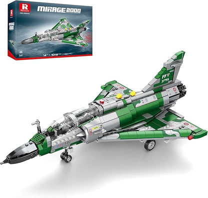 Reobrix Mirage 2000 Fighter Jet Building Kit for Adults and Teens 1012 PCS Military Airplane Model Set STEM Aircraft Toy with Openable Cockpit &amp Retractable Landing Gear Display Collectible Gif