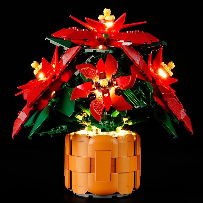 BRIKSMAX Light Kit for Lego Poinsettia -Innovative Led Lighting Compatible with Lego Icons 10370- Not Included Lego Set