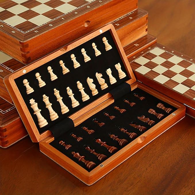 15-Inch Deluxe Chess Set – Foldable Tournament Board with Storage Box &amp 2 Extra Queens – for Adults Beginners &amp Chess Lovers