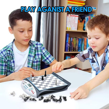 Electronic Chess Set with Voice Teaching System Magnetic Computer Chess Game Great Partner for Beginners &amp Improving Players Electronic Chess Board Grows Your Chess Skills