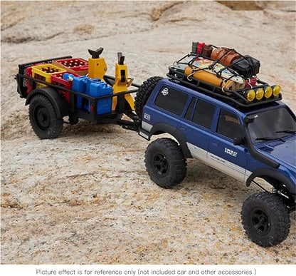 FMS FCX18 RC Cars Accessory for 1:18/1:12 RC Crawler Trucks - Utility Trailer Type C Silver
