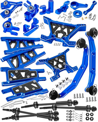 RC Upgrades Part for 1/10 SlashSuspension ArmsShock TowersBody MountCaster BlockSteering BlocksRear Stub Axle CarriersSteering BlockDriveshaftNavy Blue