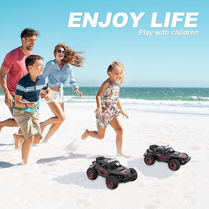 1:16 Scale Remote Control Car 2.4GHz High Speed 25 km/h Off-Road RC Car with Two Rechargeable Batteries &amp 70+ Min Playtime Remote Control Monster Truck for Kids Boys Girls and Adults