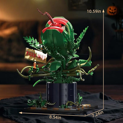 Horrors Piranha Plant Building Block Set (838pcs) Compatible with Lego Audrey 2 Movable Design &amp Feed Me! SignWicked Style Decor Gift for Adult Kids 8-14 &amp Tv Film Fans for Halloween/Chri