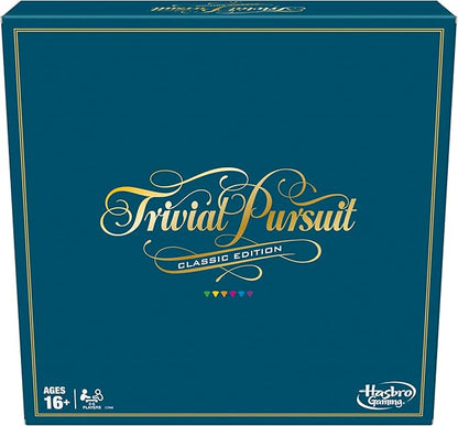 Trivial Pursuit Classic Edition Board Game for Adults and Teens Ages 16 and Up Trivia Game for 2-6 Players