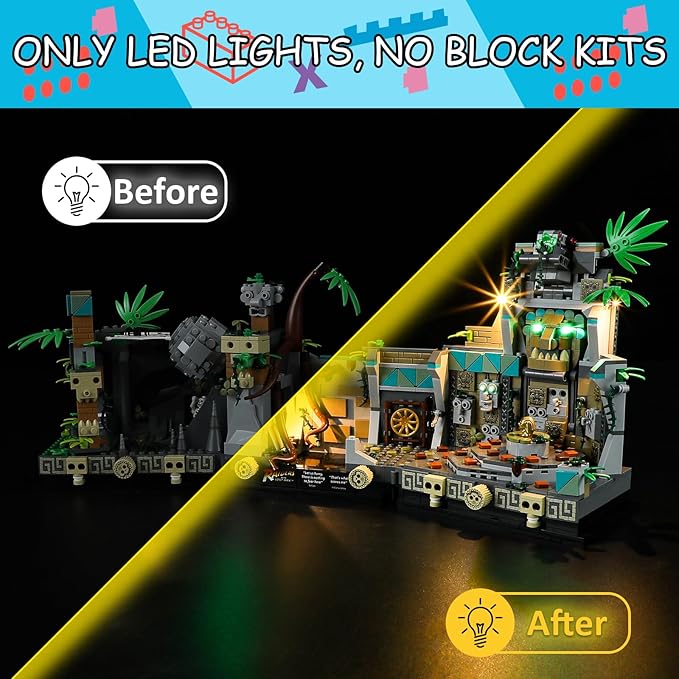LED Light Kit for Lego 77015 Temple of The Golden Idol Set Compatible with Lego 77015 Building Blocks Model(Not Include Blocks Set)