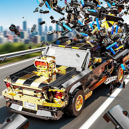 1:10 MOC Sports GTRS Car Building Blocks Toys Boys or Adults Kits Building Set Raceing Car ModelCars for Boys Age 14(1680 Pieces)