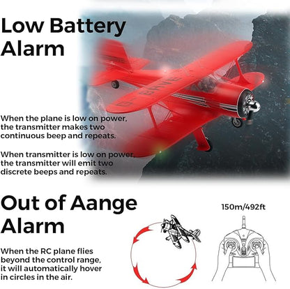 CKYSCHN WLtoys A300 4-Ch RC Plane Beechcraft D-17 RC Airplanes with Lights 6G/3D Brushless RC Planes with 2 Batteries 2.4G Remote Control RC Airplanes Gifts for Adults