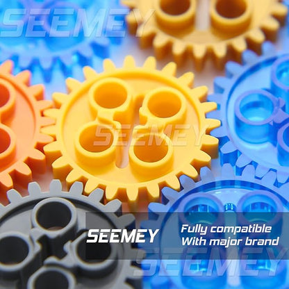 SEEMEY 855Pcs MOC Spare STEM Parts Cars Gears Axles Wheels Connectors Building Block Accessories Pieces Sets Chain Link Pins Connector Joints Bricks Shock Absorber